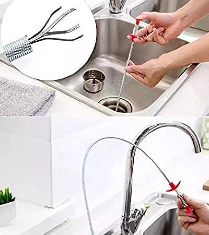 Metal wire brush Hand Kitchen Sink Cleaning Hook Sewer Dredging