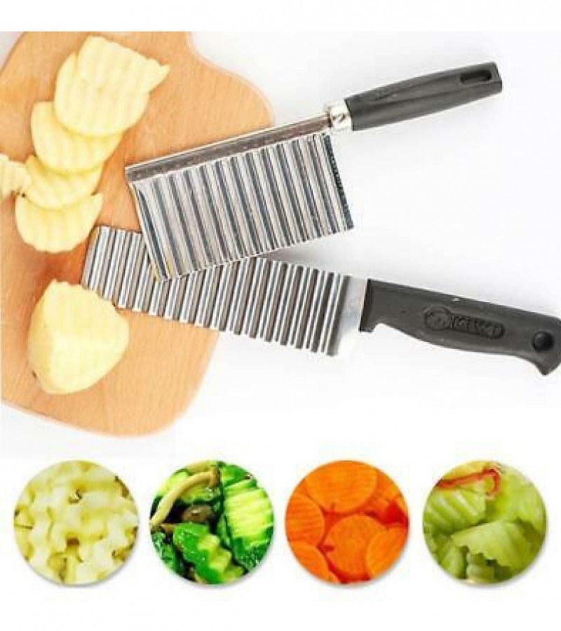 6PCS Crinkle Cutter Blade Waffle Fry Cutter Stainless Steel