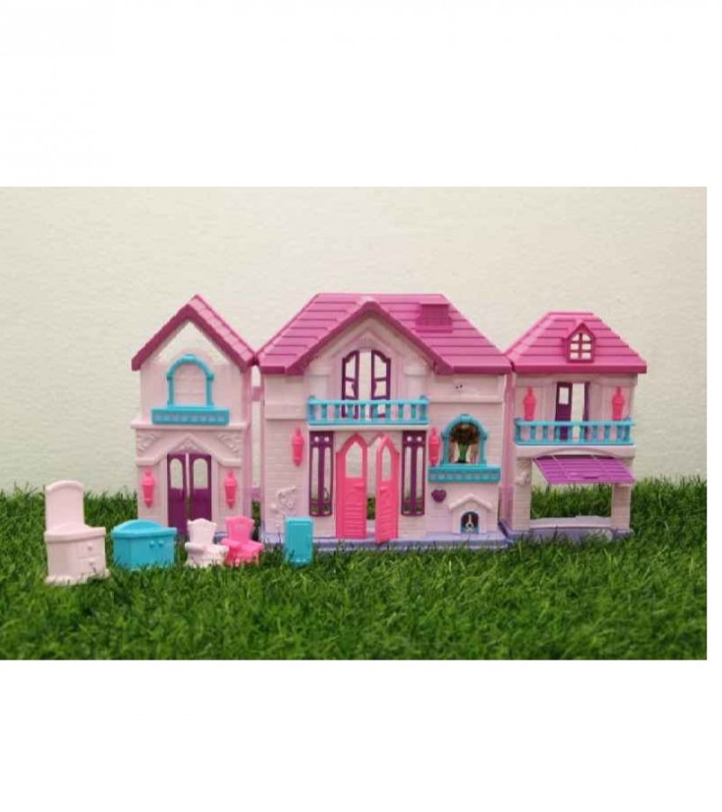 Big doll house with furniture for girls Pink Purple Color Sale