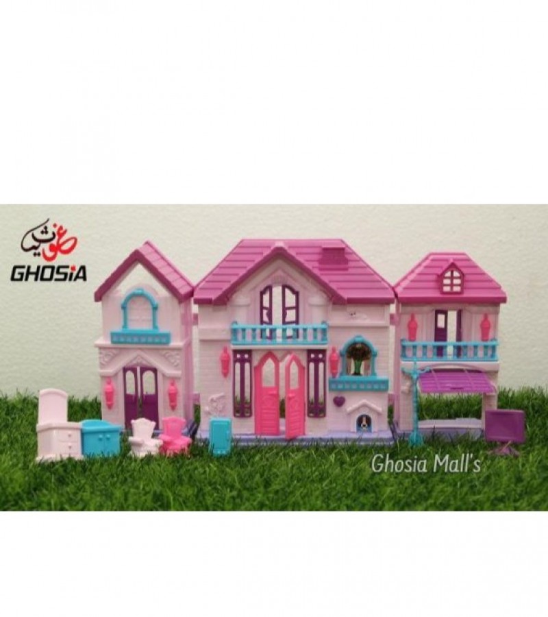 Big doll house with furniture for girls Pink Purple Color Sale