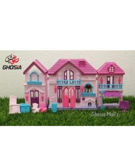 Pink and hot sale purple barbie house