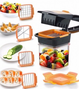 9 in 1 Multifunctional Rotating Vegetable Cutter Kitchen Slicer with Drain  Basket - Sale price - Buy online in Pakistan - Farosh.pk