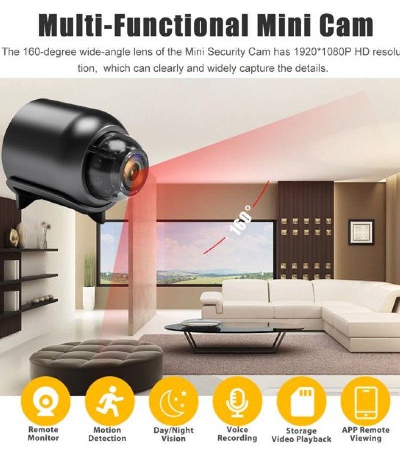 HD WIFI IP MINI Night Vision Camera 160° - Sale price - Buy online in  Pakistan 