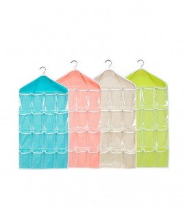 Portable 16 Grid Hanger Closet Hanging Bag for Socks Bra Underwear Storage  Organizer Wall Mount Bag